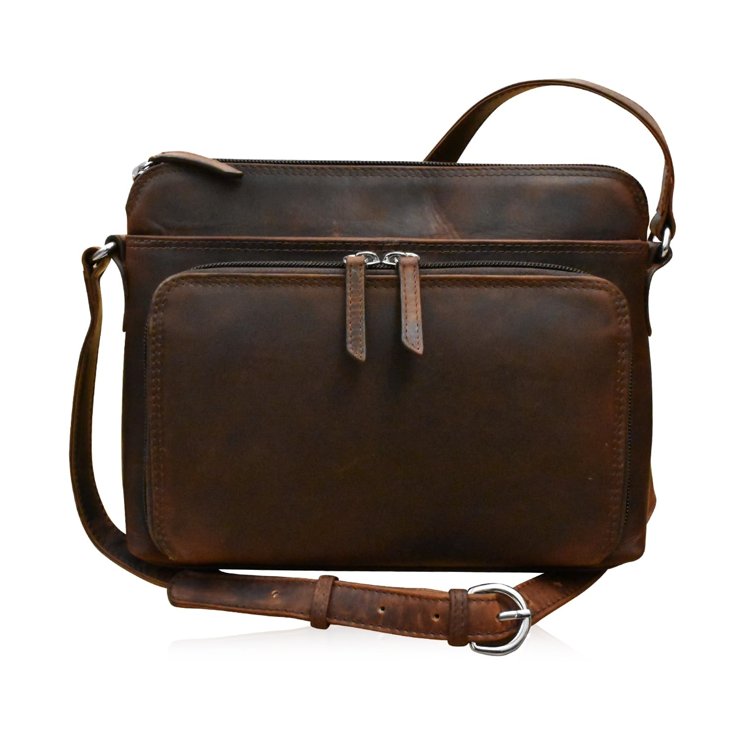 ili Bolsas crossbody de couro genuíno de Nova York para mulheres - Organizador de bolsa de ombro com bloqueio RFID premium